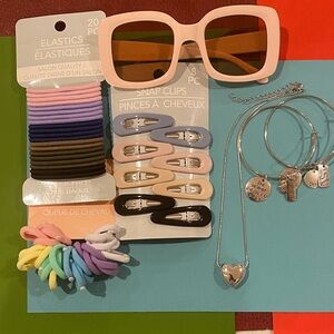 Colorful Hair Accessories and Sunglasses Set